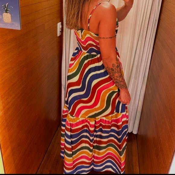 FARM Rio Long Dress Dance of Stripes Size S - Picture 4 of 10
